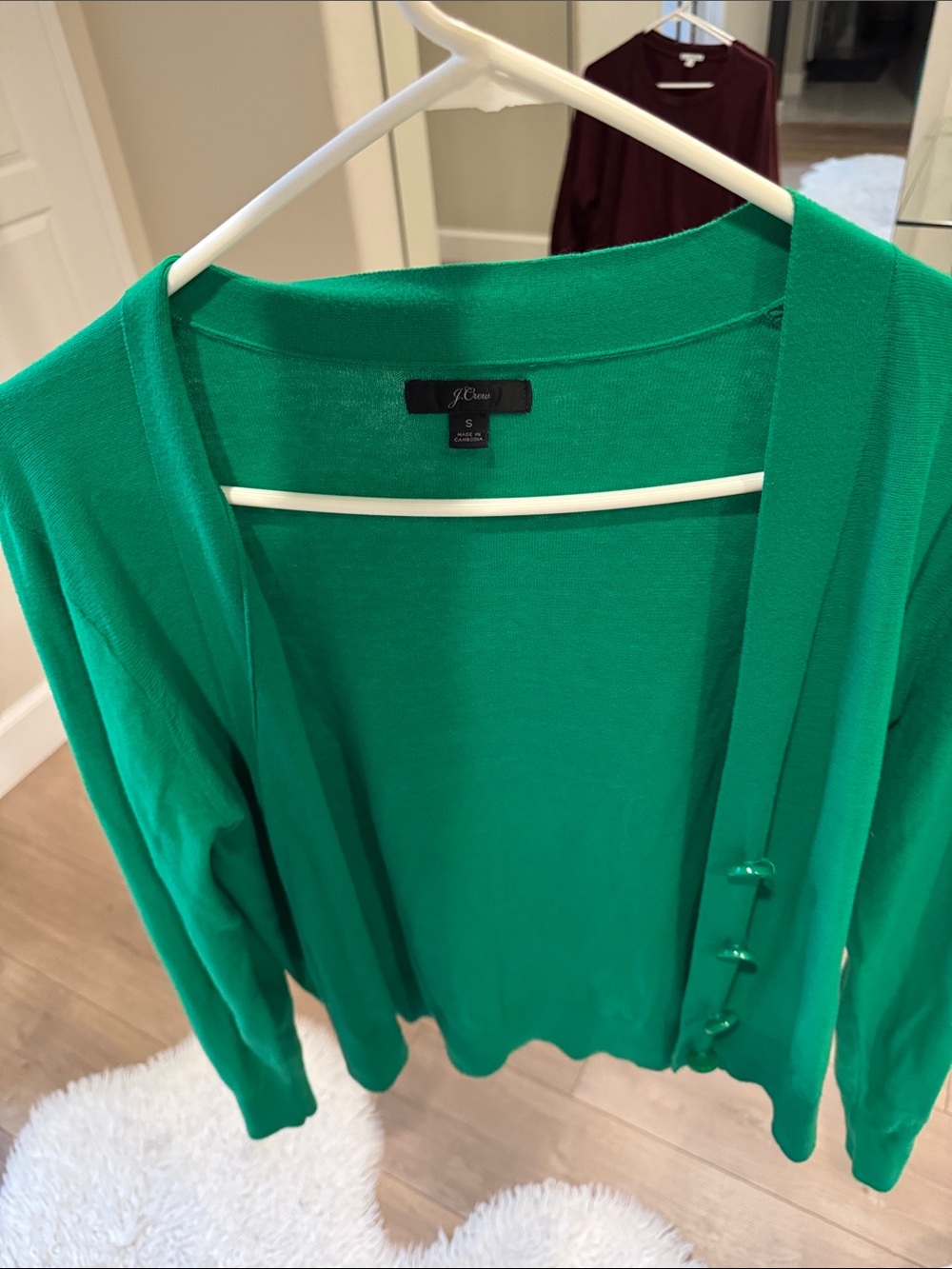 J. Crew Bright Green Button-Front Cardigan
